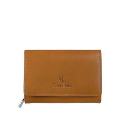 Damski portfel skórzany Canaletto z RFID – elegancja, funkcjonalność i bezpieczeństwo PD1225s108 RFID. Brązowe portfele bez wzorów, ze skóry. Za 170.00 zł.