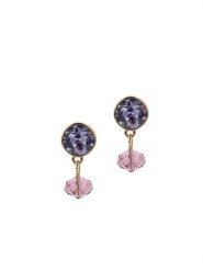 Otazu Pozłacane kolczyki-wkrętki z kryształami Swarovski rozmiar: onesize. Różowe kolczyki Otazu, z kryształem, pozłacane. Za 60.99 zł.