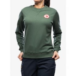 Bluza bawełniana damska Fjallraven 1960 Logo Badge Sweater W. Zielone bluzy Fjällräven, s, bez wzorów, z bawełny, bez kaptura. Za 413.99 zł.