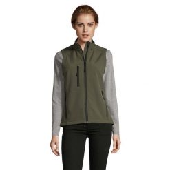Damska Kamizelka Bez Rękawów Rallye Softshell. Zielone kurtki sportowe SOL'S, s, bez wzorów, z softshellu, bez kaptura, trekkingowe. Za 221.99 zł.