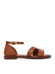 U.S. Polo Assn. Sandały EO-CASSIE003W/6Y1 Brązowy. Brązowe sandały U.S. Polo Assn., bez wzorów, ze skóry, bez obcasa, na płaskiej podeszwie, bez zapięcia. Za 219.99 zł.