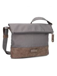 Zwei Torebka w kolorze szaro-jasnobrązowym - 28 x 20 x 8 cm rozmiar: onesize. Brązowe torby na ramię Zwei, bez wzorów, z materiału, na ramię, bez dodatków. Za 210.81 zł.