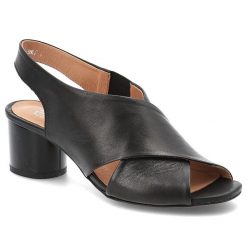 Czarne Sandały Simen Stylowe Obuwie Damskie Na Obcasie. Czarne sandały Simen, bez wzorów, ze skóry, biznesowe, bez obcasa, na obcasie, bez zapięcia. Za 379.00 zł.
