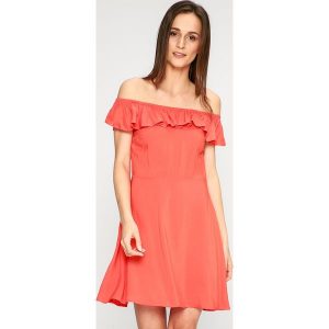Answear - Sukienka Stripes Vibes. Czerwone sukienki ANSWEAR, na co dzień, l, bez wzorów, z materiału, casualowe, bez kołnierzyka, bez ramiączek, mini, proste. W wyprzedaży za 39.90 zł.