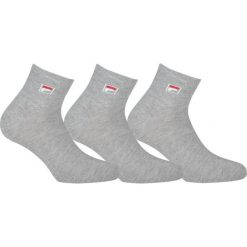 Skarpetki ponad kostę unisex Fila 3 pary. Szare skarpety Fila, bez wzorów. Za 28.99 zł.