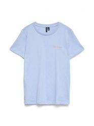 Vero Moda Koszulka w kolorze błękitnym rozmiar: XS. Niebieskie bluzki Vero Moda, xs, bez wzorów, z bawełny, bez kołnierzyka, bez ramiączek. Za 37.65 zł.