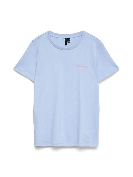 Vero Moda Koszulka w kolorze błękitnym rozmiar: M. Niebieskie bluzki Vero Moda, m, bez wzorów, z bawełny, bez kołnierzyka, bez ramiączek. Za 42.95 zł.
