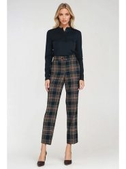 Nife Spodnie w kolorze czarno-biało-pomarańczowym rozmiar: 36. Białe spodnie materiałowe Nife, na co dzień, bez wzorów, z materiału, z podwyższonym stanem. Za 158.10 zł.