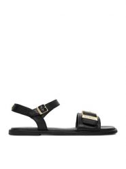 U.S. Polo Assn. Sandały EO-TEMPE002W/6L1 Czarny. Czarne sandały U.S. Polo Assn., bez wzorów, ze skóry, bez obcasa, na płaskiej podeszwie, bez zapięcia. Za 299.99 zł.