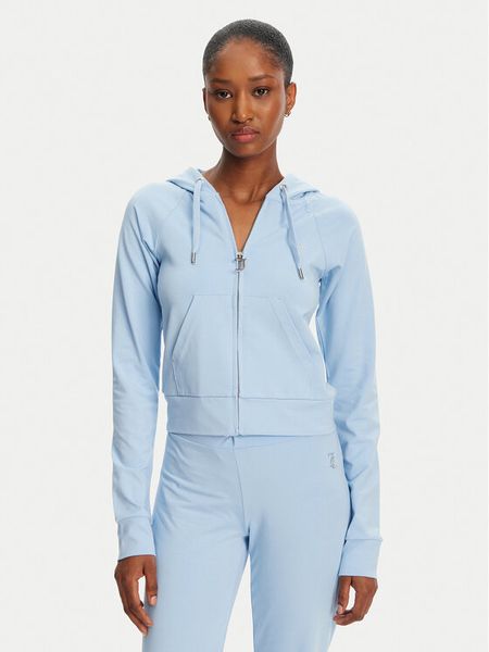 Juicy Couture Bluza Ola JCWAS125310 Błękitny Slim Fit. Niebieskie bluzy Juicy Couture, l, bez wzorów, bez kaptura. Za 219.99 zł.