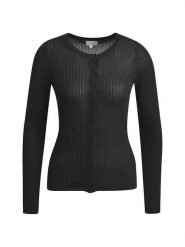 Milano Italy Kardigan w kolorze czarnym rozmiar: M. Czarne kardigany Milano Italy, m, bez wzorów, prążkowane. Za 152.99 zł.