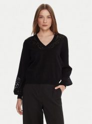 TWINSET Sweter 252TT3440 Czarny Regular Fit. Czarne swetry Twinset, xl, bez wzorów, z wiskozy, bez ramiączek. Za 1,129.00 zł.