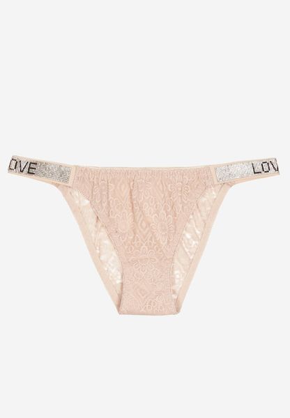 Jasnoróżowe Bawełniane Majtki Figi z Koronki Ozdobione Cyrkoniami Elenivia. Czerwone figi Renee, l, z aplikacjami, z bawełny. Za 9.99 zł.