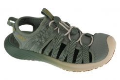 Sandały damskie, Whisper Lite. Zielone sandały Keen, bez wzorów, z materiału, sportowe, bez obcasa, bez zapięcia. Za 449.99 zł.