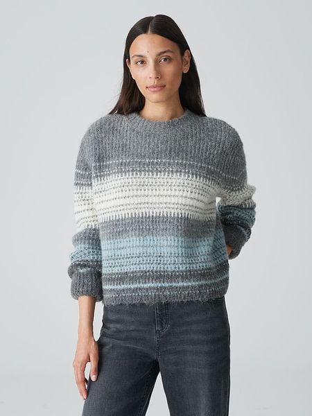 OPUS Sweter w kolorze szaro-błękitno-białym rozmiar: 44. Szare swetry Opus, bez wzorów, z wełny, bez ramiączek. Za 119.95 zł.