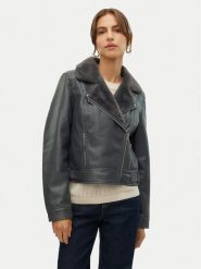 Vero Moda Kurtka z imitacji skóry Hailey 10250405 Szary Regular Fit. Szare kurtki Vero Moda, m, bez wzorów, ze skóry, bez kaptura. Za 229.99 zł.