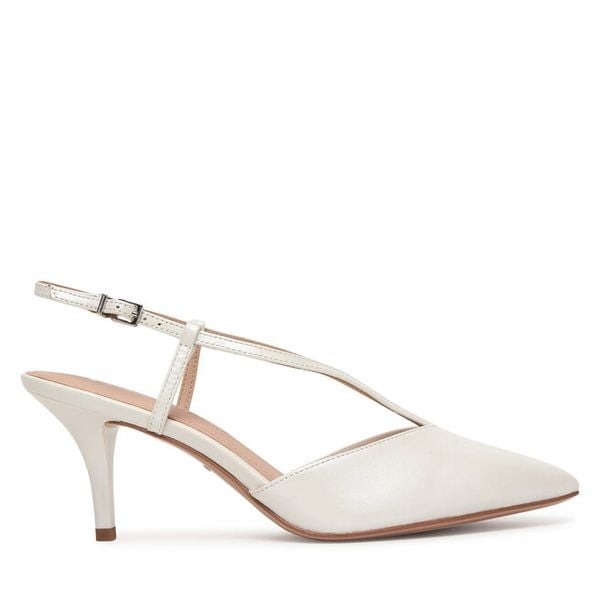 Sandały Tamaris. Białe sandały Tamaris, bez wzorów, bez obcasa, na szpilce, bez zapięcia. Za 379.99 zł.