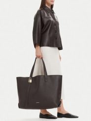 GINO ROSSI Torebka CEO-MAYA-KY176 Brązowy ciemny. Brązowe shopper Gino Rossi, bez wzorów, ze skóry, bez dodatków. Za 329.99 zł.