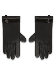 LAUREN RALPH LAUREN Rękawiczki 454927240001 Czarny. Czarne rękawiczki Lauren Ralph Lauren, bez wzorów, ze skóry. Za 589.99 zł.