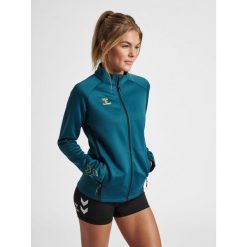 Bluza do piłki ręcznej damska Hummel Cima XK zapinana na zamek. Niebieskie bluzy sportowe Hummel, s, bez wzorów, z dresówki, bez kaptura. W wyprzedaży za 245.00 zł.