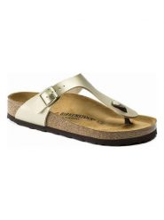 Birkenstock Japonki "Gizeh" w kolorze złotym rozmiar: 39. Żółte klapki Birkenstock, bez wzorów, z otwartym noskiem, bez obcasa. Za 314.01 zł.