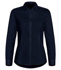 Clique Koszula Stretch z długim rękawem damska - regular fit. Niebieskie koszule CLIQUE, l, bez wzorów, z bawełny, bez kołnierzyka, bez ramiączek. Za 200.07 zł.