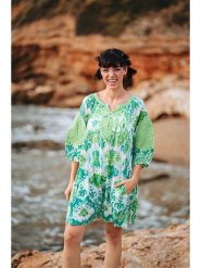 Isla Bonita by SIGRIS Sukienka w kolorze zielonym rozmiar: L. Zielone sukienki Isla Bonita by SIGRIS, l, bez wzorów, z bawełny, bez kołnierzyka, bez ramiączek, midi, rozkloszowane. Za 138.95 zł.