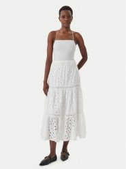 Iconique Sukienka letnia Sirya IC26-007 Biały Regular Fit. Białe sukienki Iconique, na lato, s, bez wzorów, z bawełny, bez kołnierzyka, bez ramiączek. Za 499.99 zł.