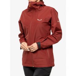 Kurtka przeciwdeszczowa damska Salewa Puez Aqua 4 PTX 2.5L Jacket. Czerwone kurtki sportowe Salewa, l, bez wzorów, bez kaptura, trekkingowe. Za 572.99 zł.