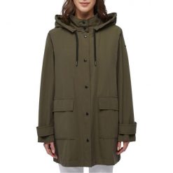 Kurtka GEOX W ILDE PARKA Zielony. Zielone kurtki Geox, z tkaniny, bez kaptura. Za 505.99 zł.