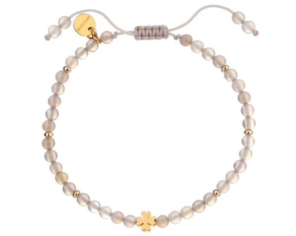 Bransoletka z mosiądzu pozłacana z agatami - koniczyna. Bransoletki Artelioni, pozłacane. Za 99.00 zł.