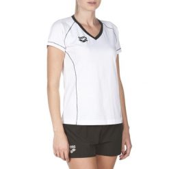 Koszulka damska Arena Team Line SS Tee. Białe koszulki sportowe Arena, bez wzorów, z materiału, bez ramiączek. Za 48.84 zł.