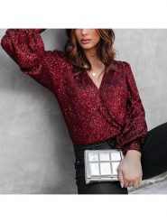 Milan Kiss Bluzka w kolorze bordowym rozmiar: XL. Czerwone bluzki Milan Kiss, xl, bez wzorów, bez kołnierzyka, bez ramiączek. Za 133.89 zł.