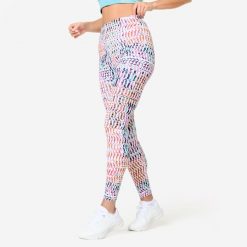 Legginsy fitness damskie Domyos. Legginsy DOMYOS, l, bez wzorów, z elastanu, z podwyższonym stanem. Za 99.99 zł.