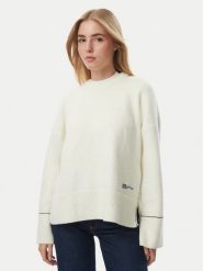 KARL LAGERFELD Sweter B4W18057 Kremowy Relaxed Fit. Białe swetry KARL LAGERFELD, xs, bez wzorów, bez ramiączek. Za 549.99 zł.