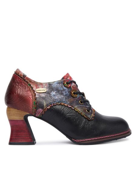 Laura Vita Półbuty Eleao 08 Czarny. Czarne czółenka Laura Vita, bez wzorów, ze skóry, bez obcasa, na obcasie, bez zapięcia. Za 399.99 zł.