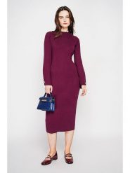 C& Jo Sukienka dzianinowa w kolorze bordowym rozmiar: 38. Czerwone sukienki C& Jo, na co dzień, bez wzorów, z dzianiny, klasyczne, bez kołnierzyka, bez ramiączek, midi, proste. Za 126.75 zł.