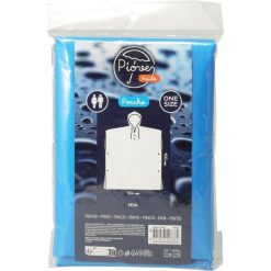 Płaszcz przeciwdeszczowy 100x124cm. Niebieskie płaszcze koopman, uniwersalny, bez wzorów, bez kaptura. Za 6.98 zł.