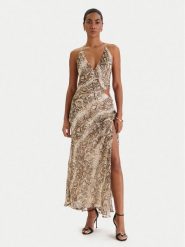 Bardot Sukienka koktajlowa Cyrel 59760DB6 Beżowy Regular Fit. Brązowe sukienki Bardot, bez wzorów, z syntetyku, wizytowe, bez kołnierzyka, bez ramiączek. Za 639.99 zł.