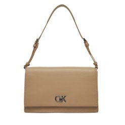 Torebka Calvin Klein. Brązowe torebki klasyczne Calvin Klein, bez wzorów, bez dodatków. Za 309.99 zł.