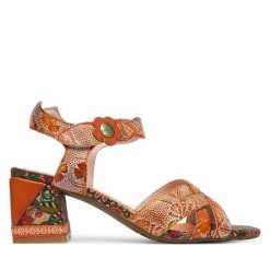 Sandały Laura Vita. Brązowe sandały Laura Vita, bez wzorów, bez obcasa, na słupku, bez zapięcia. Za 389.99 zł.