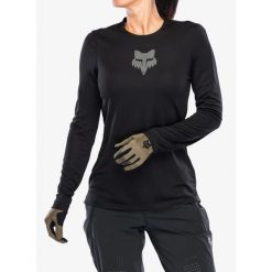 Bluza rowerowa damska Fox Ranger LS Jersey Fox Head. Czarne bluzy FOX, bez wzorów, z jersey, bez kaptura. Za 239.79 zł.