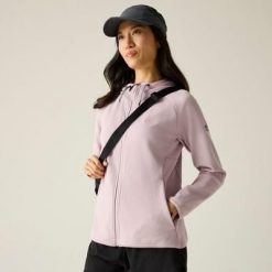 Damska bluza polarowa Nayna z kapturem i zamkiem błyskawicznym. Czerwone bluzy Regatta, bez wzorów, z bawełny, z kapturem. W wyprzedaży za 229.99 zł.