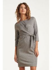 Smashed Lemon Sukienka w kolorze szarym rozmiar: XS. Szare sukienki Smashed Lemon, xs, bez wzorów, bez kołnierzyka, bez ramiączek, midi. Za 126.99 zł.