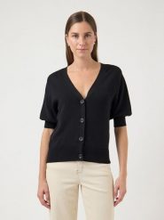 YAS Kardigan w kolorze czarnym rozmiar: L. Czarne kardigany YAS, l, bez wzorów, z wiskozy. Za 131.43 zł.