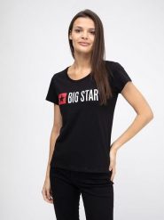 BIG STAR Koszulka w kolorze czarnym rozmiar: M. Czarne bluzki Big Star, m, bez wzorów, z bawełny, retro, bez kołnierzyka, bez ramiączek. Za 52.95 zł.
