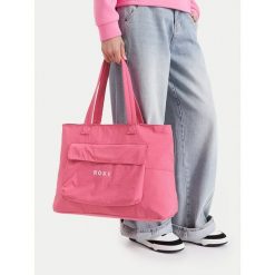 Torebka Roxy. Czerwone shopper Roxy, bez wzorów, bez dodatków. Za 79.99 zł.