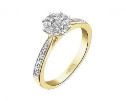 Pierścionek z żółtego złota z diamentami - 0,43 ct - próba 585. Żółte pierścionki Apart, z diamentem, złote. Za 7,990.00 zł.