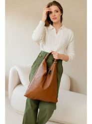 Anna Morellini Skórzana torebka "Chersilina" w kolorze brązowym - 40 x 48 x 2 cm rozmiar: onesize. Brązowe torby na ramię Anna Morellini, bez wzorów, z materiału, na ramię, bez dodatków. Za 282.99 zł.