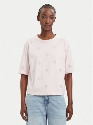 Guess T-Shirt V6GI18 K2985 Różowy jasny Regular Fit. Czerwone t-shirty Guess, xxs, z aplikacjami, z bawełny, bez kołnierzyka, bez ramiączek. Za 214.99 zł.
